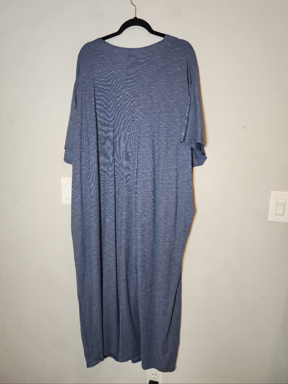 NWT Garnet Hill Blue Oasis Knit Cocoon Gown House Dress Lounge Women's Size XL - Picture 3 of 16